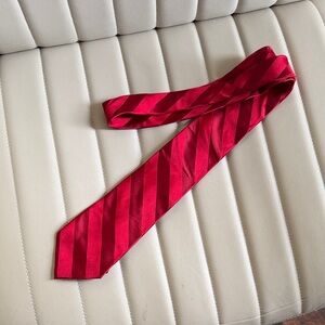 George Vibrant Red Diagonal Striped Tie Christmas Holiday